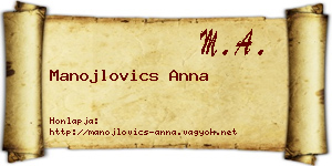 Manojlovics Anna névjegykártya